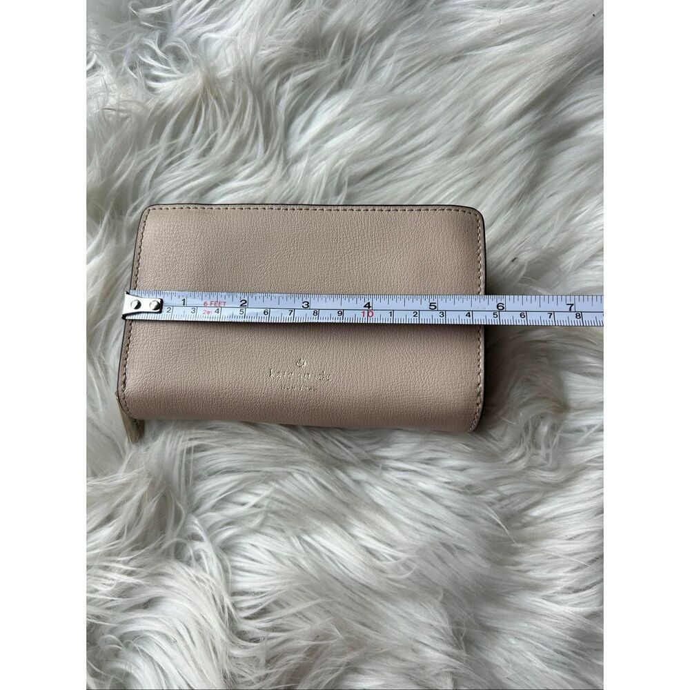 Kate Spade Adel Medium Bifold Wallet in pink and tan on the outside - Picture 7 of 8